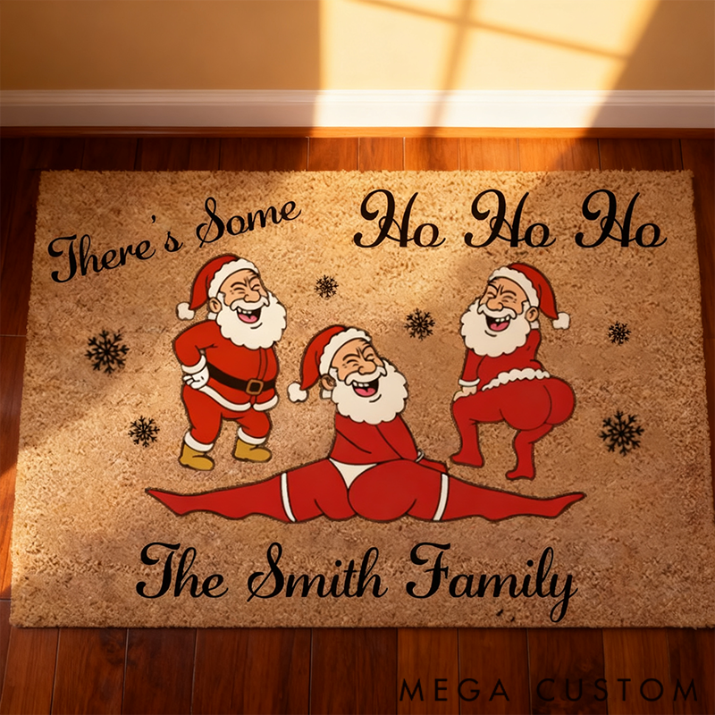 Personalized Doormat Interesting Pink Santa Claus Theme
