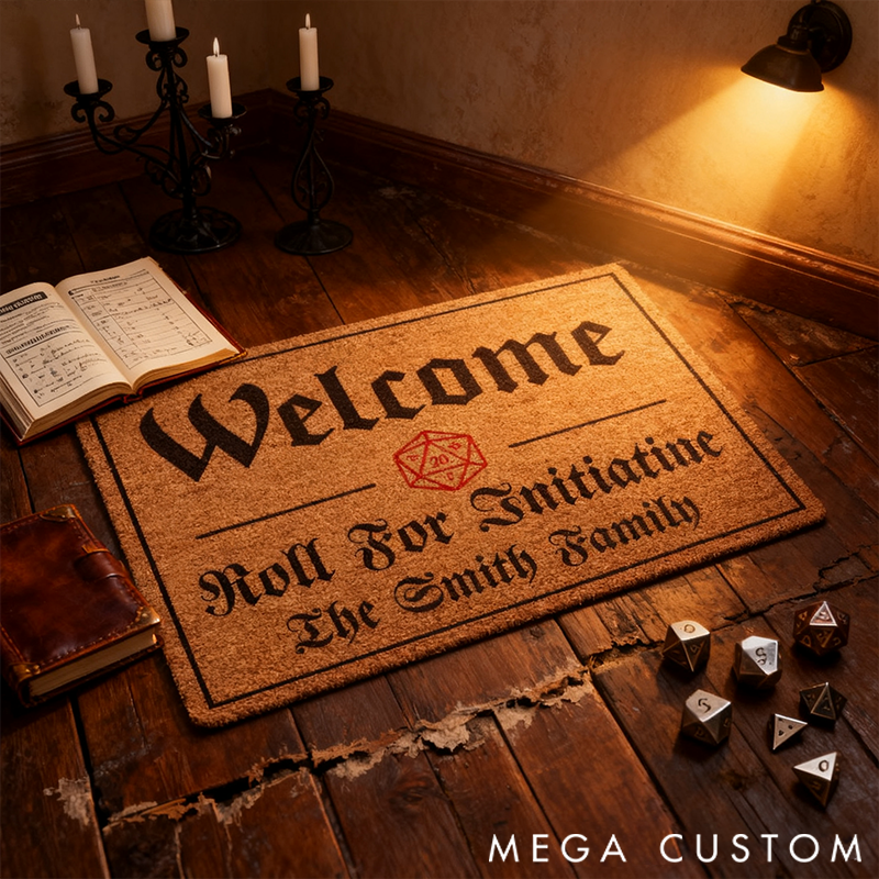 Personalized Doormat Pattern Fun dice Pattern Roll for Initiatine