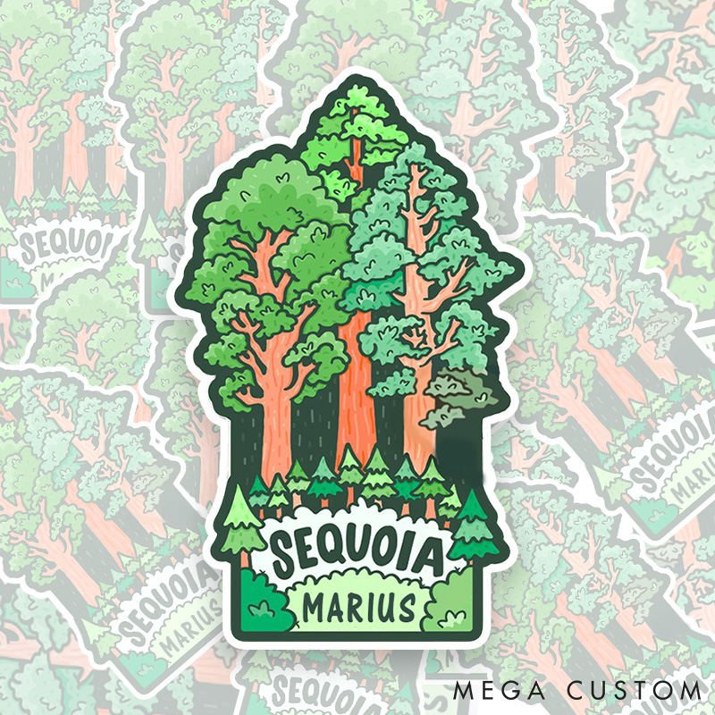 Personalized Sequoia Parks Sticker Camping Adventure Mountain Sticker for Nature Travelers Outdoors Lover Gift