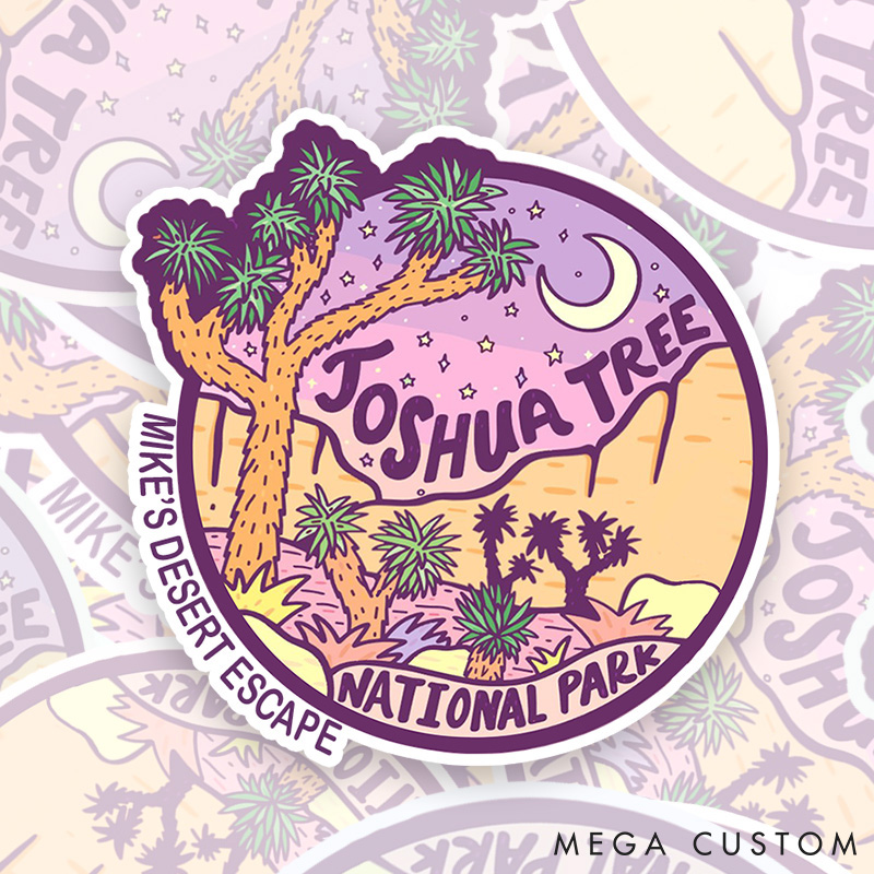 Personalized Joshua Tree Parks Sticker Hiking Camping Adventure Sticker for Nature Travelers Outdoors Lover Gift