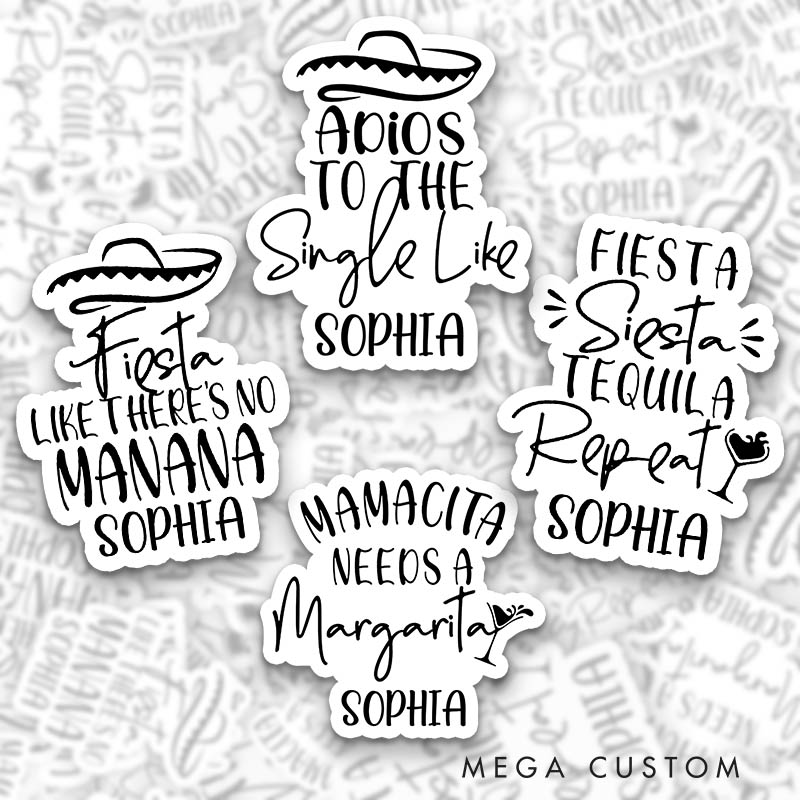 Personalized Bride Adios to the Single Life Sticker Bridesmaid Hen Party Sticker Team Bride Wedding Hen Party Sticker Bachelorette Party