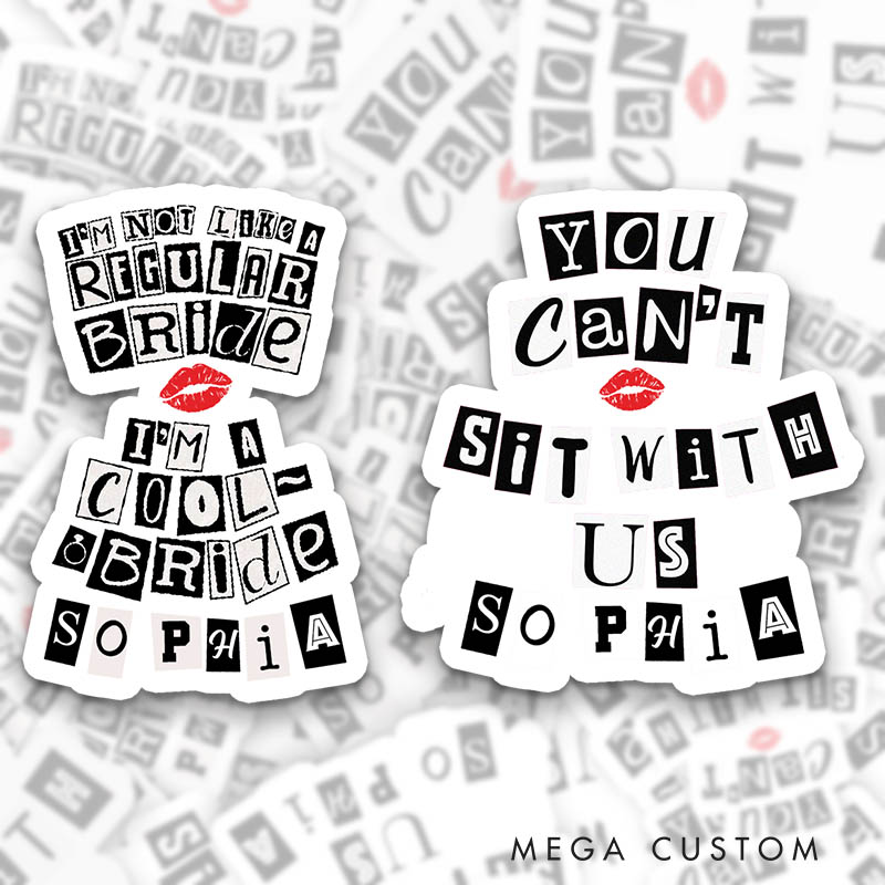 Personalized I'm Not Like a Regular Bride I'm a Cool Bride Sticker Bridesmaid Sticker Team Bride Hen Party Sticker Wedding Sticker Bachelorette Party