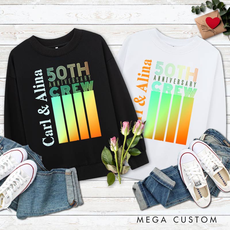 Personalized Couple 50th Anniversary Sweatshirt Modern Celebration Anniversary Top for Couple Sweatshirt for Husband Wife