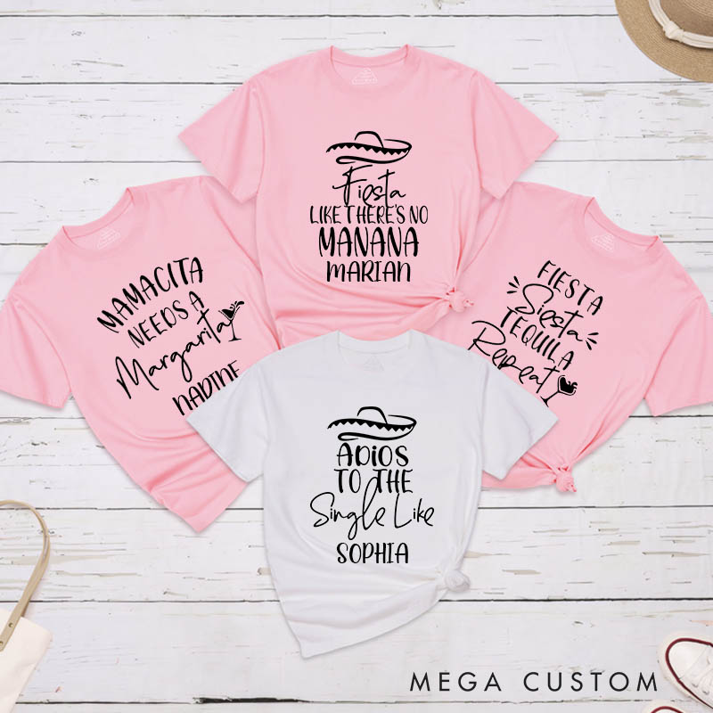 Personalized Bride Adios to the Single Life Matching T-Shirt Bridesmaid T-Shirt Bride's Crew T-Shirt Wedding Bachelorette Party Gift
