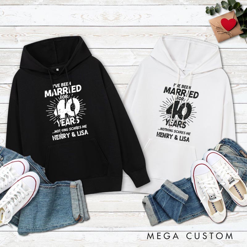 Personalized Funny Anniversary Married for 40 Years Hoodies 40th Anniversary Gift Hoodie Couple Anniversary Outfit for Husband Wife