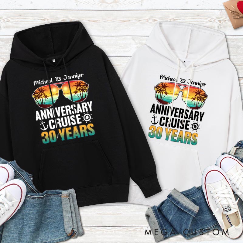 Personalized 30th Anniversary Cruise Hoodie 30 Years Anniversary Gift Hoodie for Couple Anniversary Outfit for Husband Wife