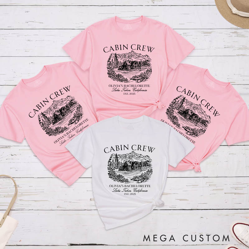 Personalized Bride Cabin Crew Matching T-Shirt Team Bride the Bach T-Shirt Bridesmaid T-Shirt Bridesmaid Wedding Bachelorette Party Gift