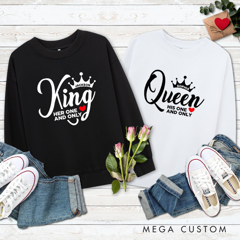 Personalized Couple Her One and Only Matching Sweatshirt Couple His One and Only Valentine's Day Sweatshirt for Husband Wife Boyfriend Girlfriend