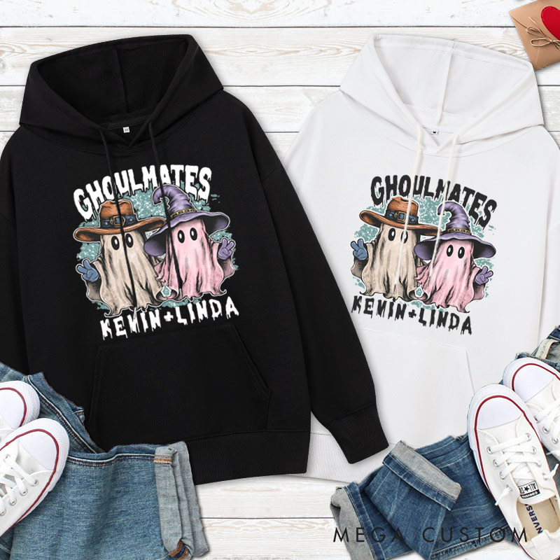 Personalized Ghoultmates Couple Ghost Halloween Couple Hoodie