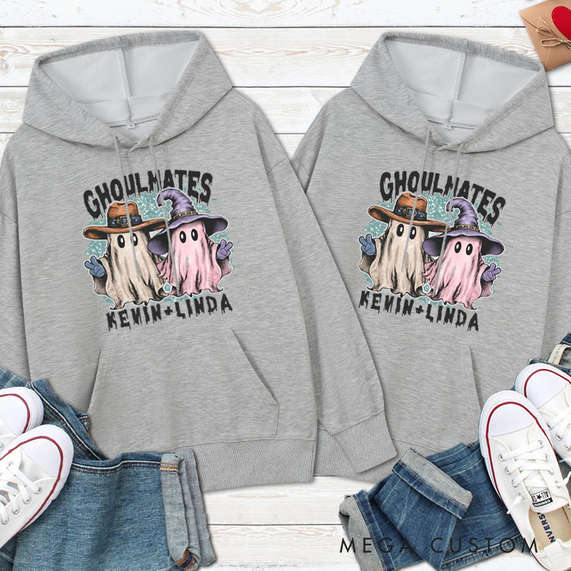 Personalized Ghoultmates Couple Ghost Halloween Couple Hoodie