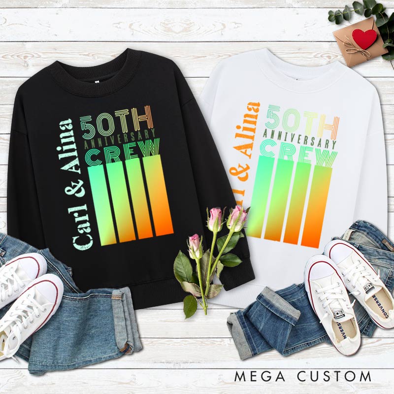 Personalized Couple 50th Anniversary Sweatshirt Modern Celebration Anniversary Top for Couple Sweatshirt for Husband Wife