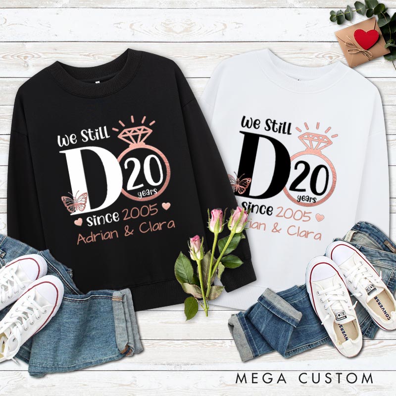 Personalized Couple 20th Anniversary Sweatshirt We Still DO 20th Anniversary Outfit Rose Gold Couple Sweatshirt for Wife Husband