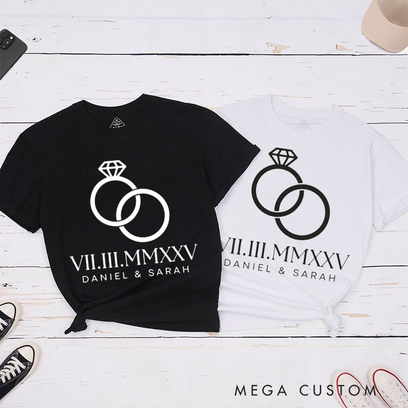 Personalized Couple Anniversary T-Shirt Timeless Love Anniversary Shirts Romantic Couple T-Shirts for Boyfriend Girlfriend Wife Husband