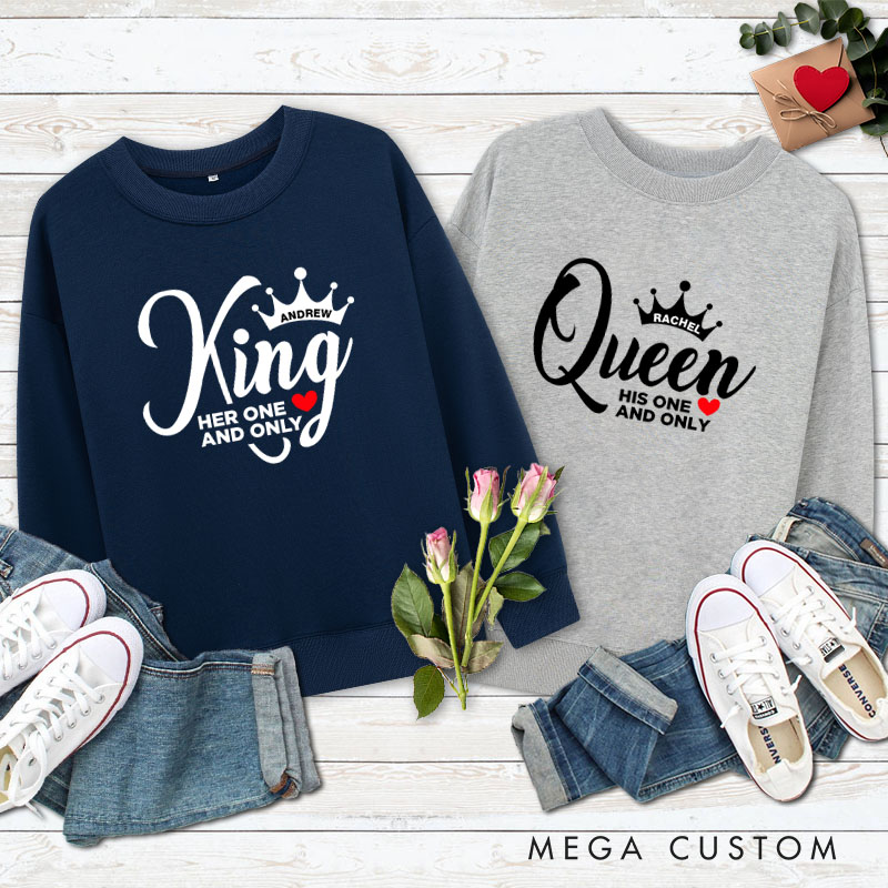 Personalized Couple Her One and Only Matching Sweatshirt Couple His One and Only Valentine's Day Sweatshirt for Husband Wife Boyfriend Girlfriend