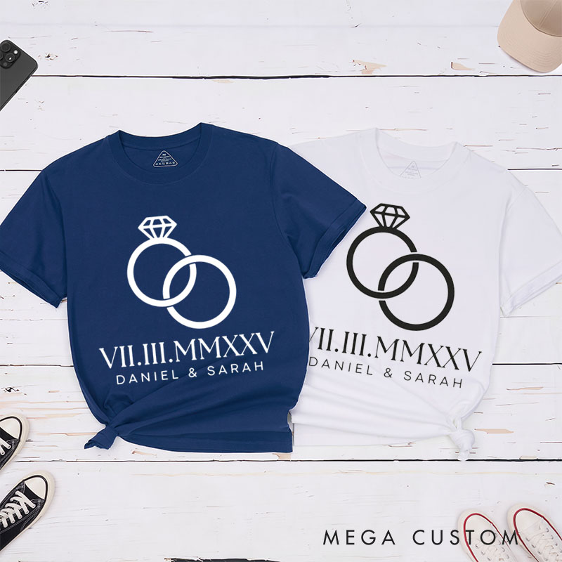 Personalized Couple Anniversary T-Shirt Timeless Love Anniversary Shirts Romantic Couple T-Shirts for Boyfriend Girlfriend Wife Husband