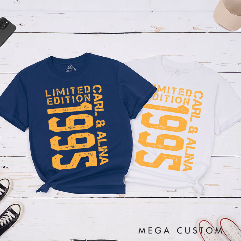 Personalized Couple 30th Anniversary T-Shirt Limited Edition 1995 Anniversary Shirt for Couples Wife Husband Gift Tees for Her Him