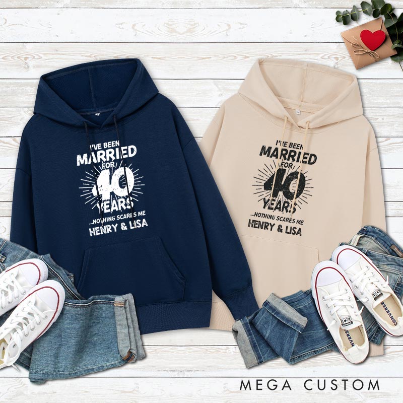 Personalized Funny Anniversary Married for 40 Years Hoodies 40th Anniversary Gift Hoodie Couple Anniversary Outfit for Husband Wife