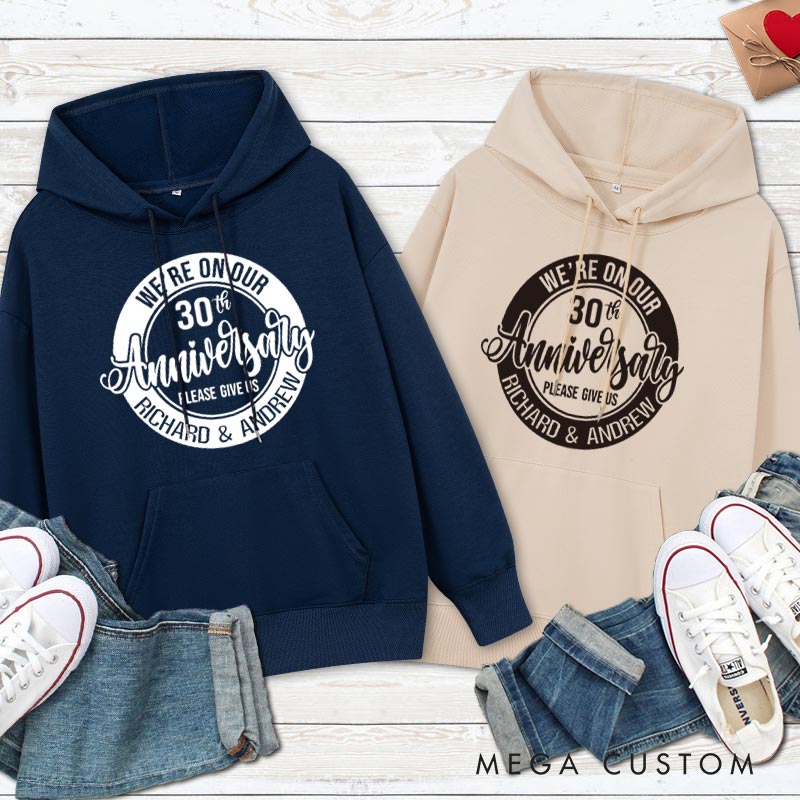 Personalized 30th Anniversary Humor Hoodie Couple 30th Anniversary Top Wear for Her Him Anniversary Outfit for Wife Husband