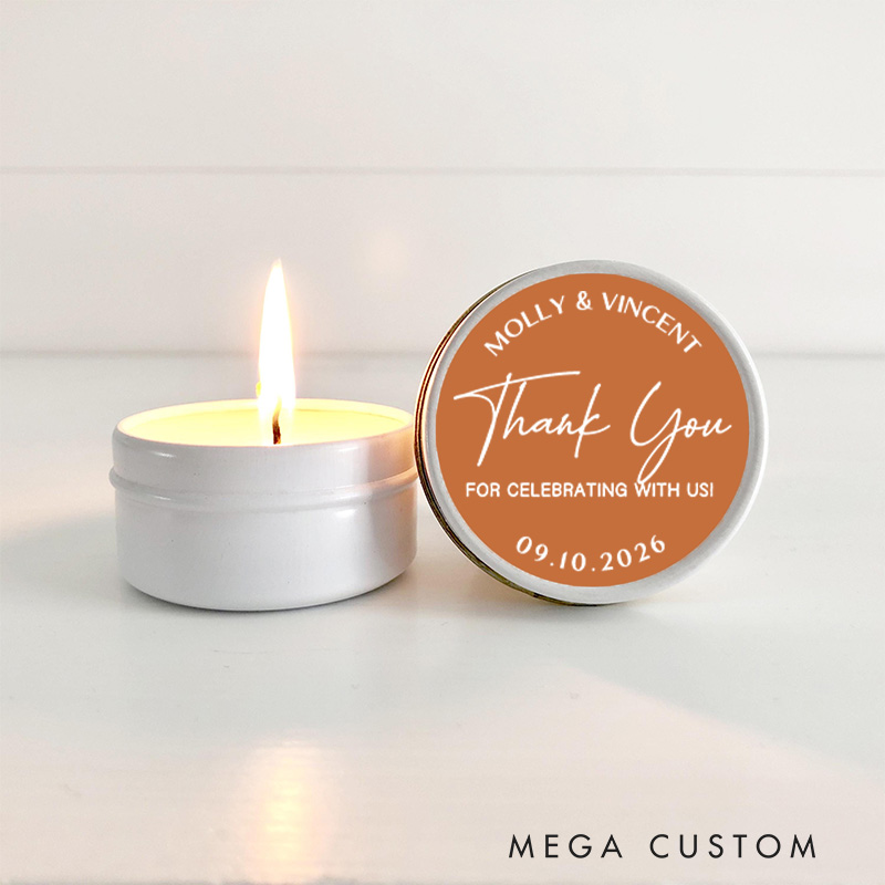 Personalized Couple Wedding Thank You 3" Stickers with Name Newlyweds Wedding Cookie Bag Stickers Party Favors Label Candle Tags Bridal Shower Favor