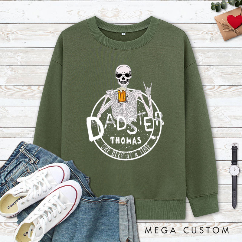 Personalized Dadster and Momster Skeleton Couple Halloween Couple Sweatshirt