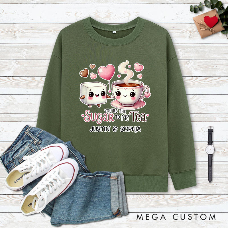 Personalized Couple You’re the Sugar to My Tea Matching Sweatshirt Couple Valentine's Day Sweatshirt for Husband Wife Boyfriend Girlfriend