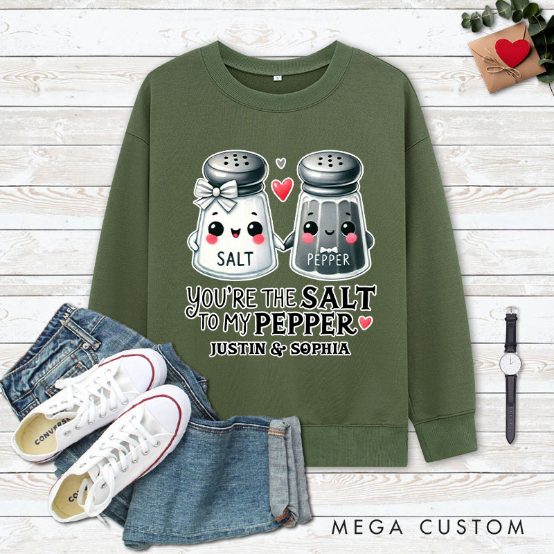 Personalized Couple You’re the Salt to My Pepper Matching Sweatshirt Couple Valentine's Day Sweatshirt for Husband Wife Boyfriend Girlfriend