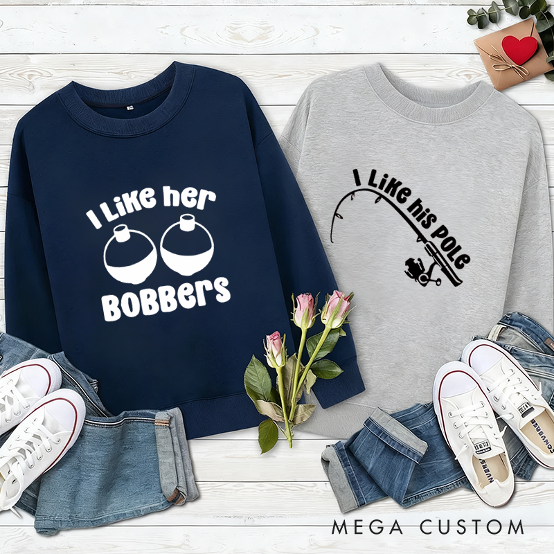 Personalized Funny Couples Fishing Sweatshirts Couples Sweatshirts Fisherman Sweatshirts Fishing Couple Sweatshirts Matching Gift for Fishing Lovers or Husband