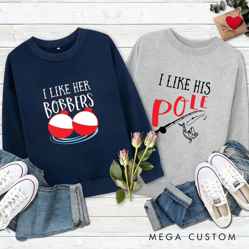 Personalized Funny Couples Fishing Sweatshirts Funny Couple Sweatshirts Fishing Couple Sweatshirts Matching Couple Outfit Matching Couple Hoodie Matching Gift for Fishing Lovers