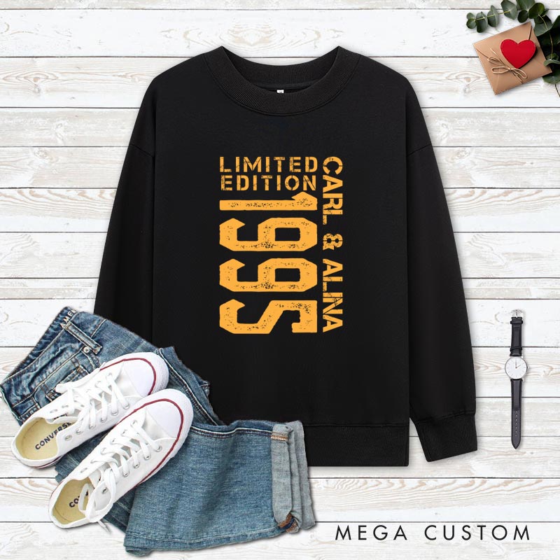 Personalized Couple 30th Anniversary Sweatshirt Limited Edition 1995 Anniversary Outfit for Couples Wife Husband Gift Top for Her Him