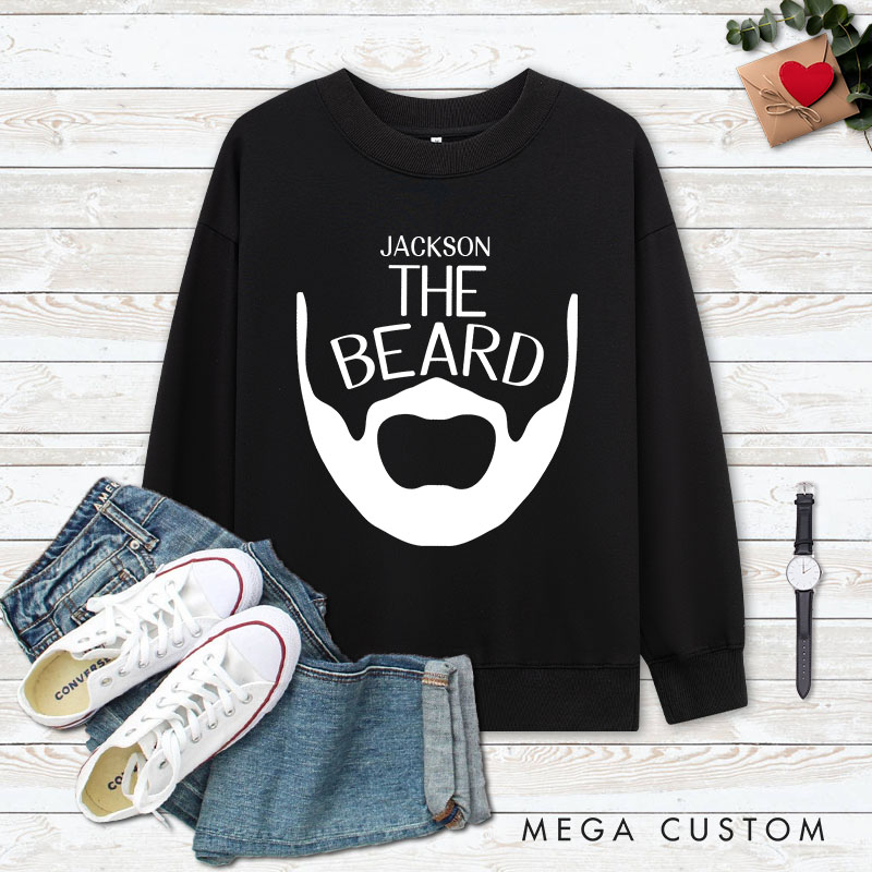 Personalized Couple The Beard and Beauty Sweatshirt Couple Valentine's Day Sweatshirt for Husband Wife Boyfriend Girlfriend