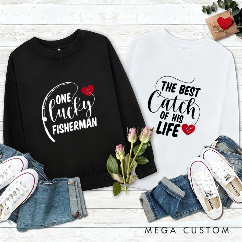Personalized Fishing Sweatshirts Fishing Couples Sweatshirts Fishing Lover Couples Sweatshirts Husband Wife Matching Sweatshirts Matching Outfit for Fishing Lovers Perfect Gift for Couples