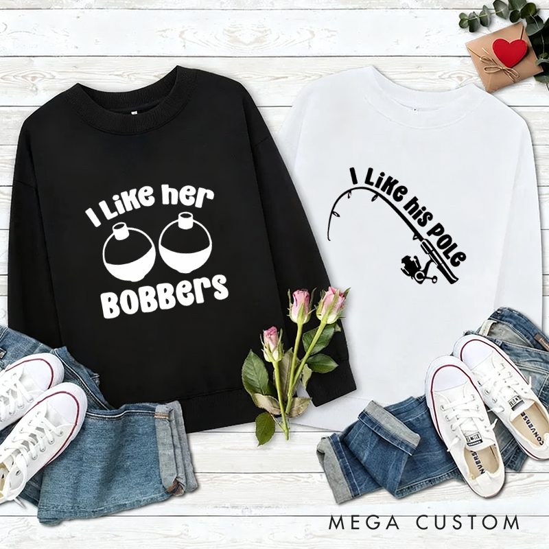 Personalized Funny Couples Fishing Sweatshirts Couples Sweatshirts Fisherman Sweatshirts Fishing Couple Sweatshirts Matching Gift for Fishing Lovers or Husband