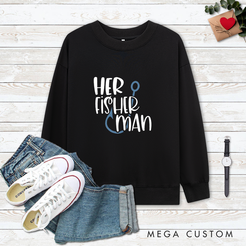 Personalized Funny Fishing Sweatshirt Couples Fishing Sweatshirts Fishing Matching Sweatshirts Matching Outfit for Fishing Lovers Perfect Gift for Couples Husband