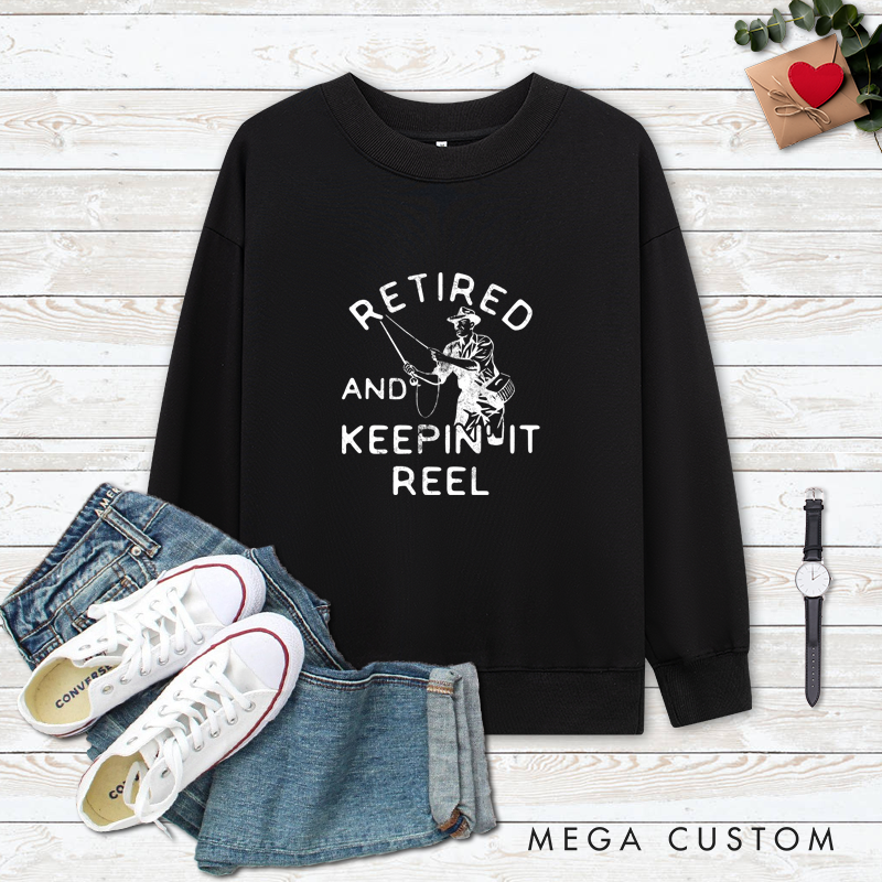 Personalized Retired Fishing Sweatshirt Fishing Sweatshirt Custom Photo Fishing Sweatshirt Funny and Comfortable Gift for Anglers Perfect for Retirees Who Love Fishing