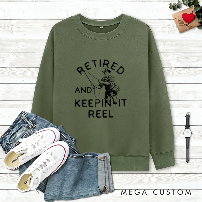 Personalized Retired Fishing Sweatshirt Fishing Sweatshirt Custom Photo Fishing Sweatshirt Funny and Comfortable Gift for Anglers Perfect for Retirees Who Love Fishing