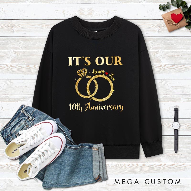 Personalized 25th Anniversary Sweatshirt Couple Anniversary Cruise Tops Celebrating 25 Years Tee for Wife Husband Couple Outfits for Her Him