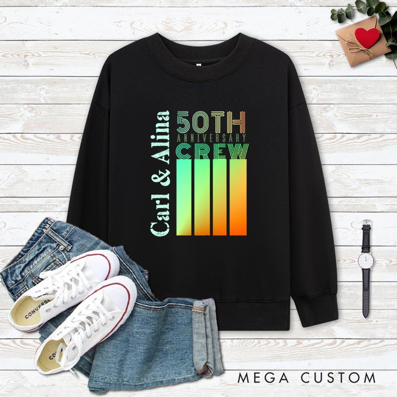 Personalized Couple 50th Anniversary Sweatshirt Modern Celebration Anniversary Top for Couple Sweatshirt for Husband Wife