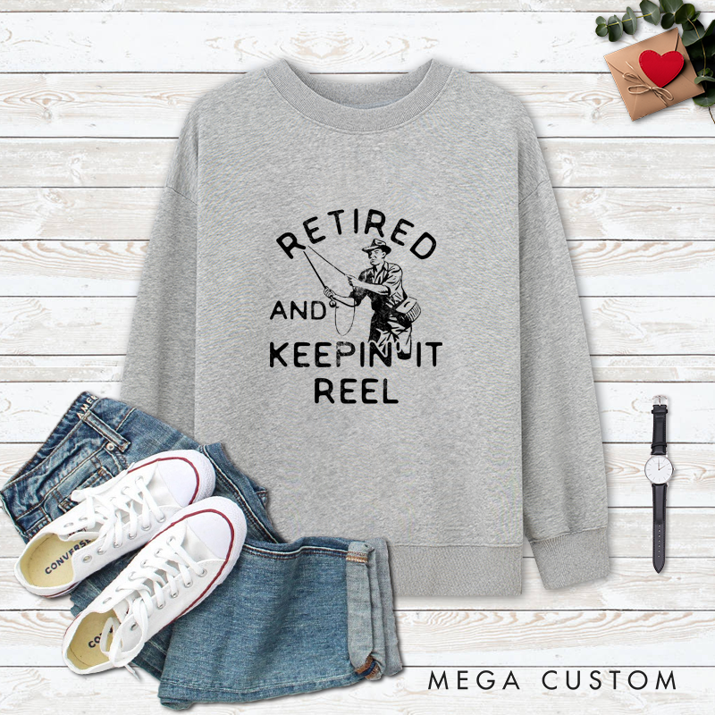 Personalized Retired Fishing Sweatshirt Fishing Sweatshirt Custom Photo Fishing Sweatshirt Funny and Comfortable Gift for Anglers Perfect for Retirees Who Love Fishing