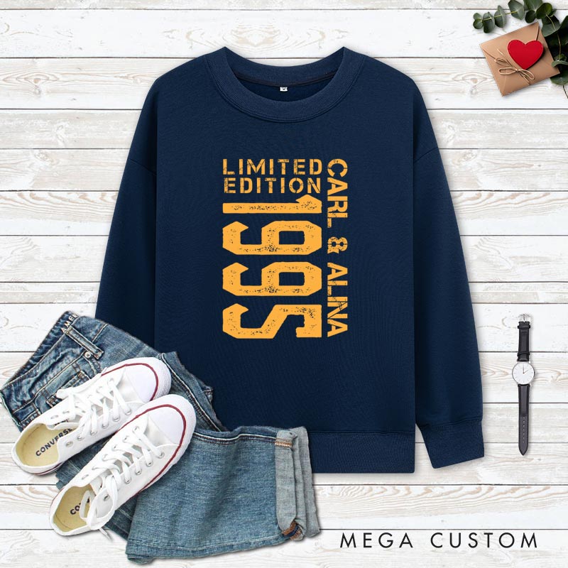 Personalized Couple 30th Anniversary Sweatshirt Limited Edition 1995 Anniversary Outfit for Couples Wife Husband Gift Top for Her Him