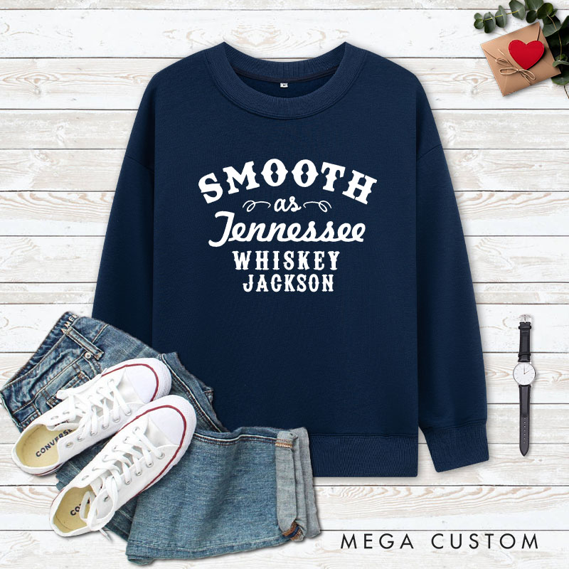 Personalized Couple Smooth as Tennessee Whiskey Sweatshirt Sweet as Strawberry Wine Valentine's Day Sweatshirt for Husband Wife Boyfriend Girlfriend