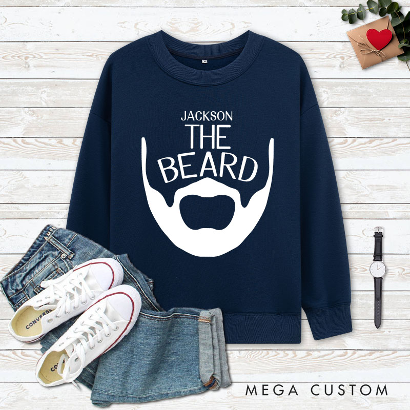 Personalized Couple The Beard and Beauty Sweatshirt Couple Valentine's Day Sweatshirt for Husband Wife Boyfriend Girlfriend