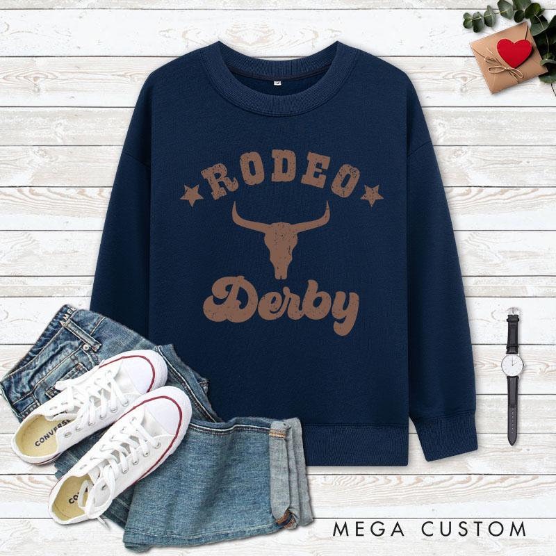 Personalized Couple Rodeo Bull Skull and Cowgirl Boot Matching Sweatshirt Couple Valentine’s Day Sweatshirt for Husband Wife Boyfriend Girlfriend