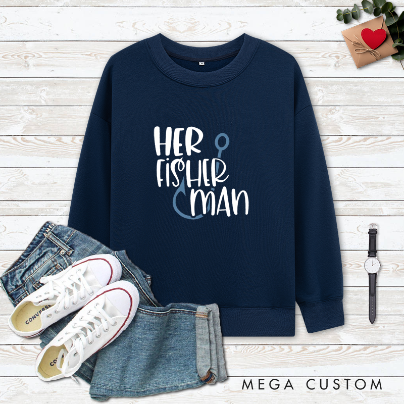 Personalized Funny Fishing Sweatshirt Couples Fishing Sweatshirts Fishing Matching Sweatshirts Matching Outfit for Fishing Lovers Perfect Gift for Couples Husband