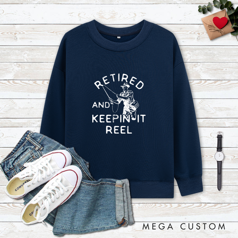 Personalized Retired Fishing Sweatshirt Fishing Sweatshirt Custom Photo Fishing Sweatshirt Funny and Comfortable Gift for Anglers Perfect for Retirees Who Love Fishing