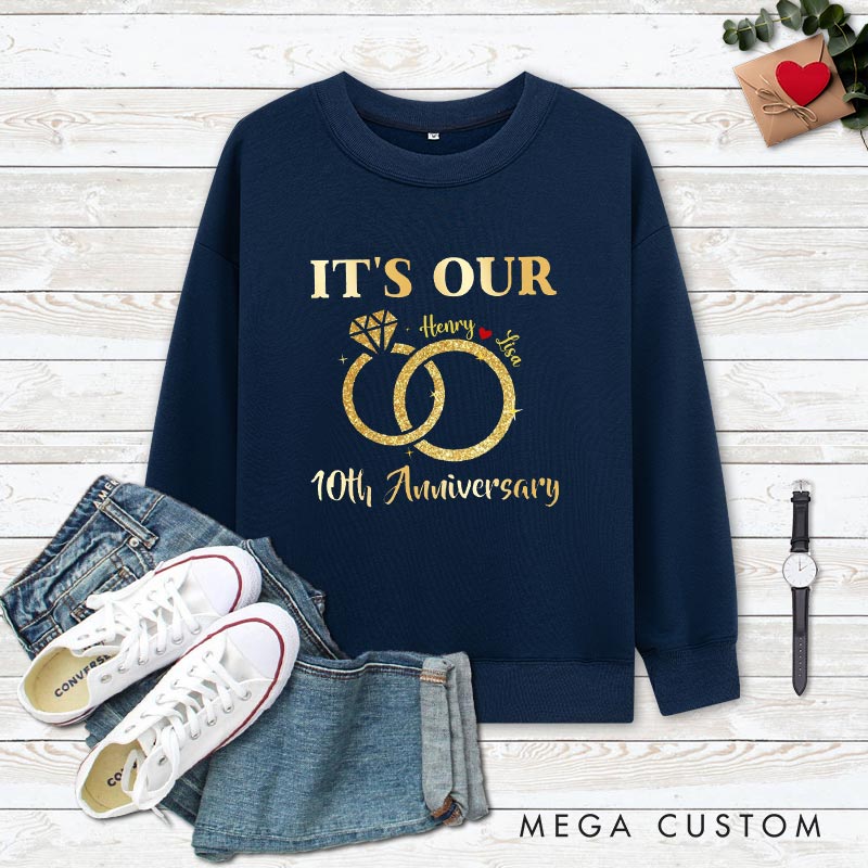 Personalized 25th Anniversary Sweatshirt Couple Anniversary Cruise Tops Celebrating 25 Years Tee for Wife Husband Couple Outfits for Her Him