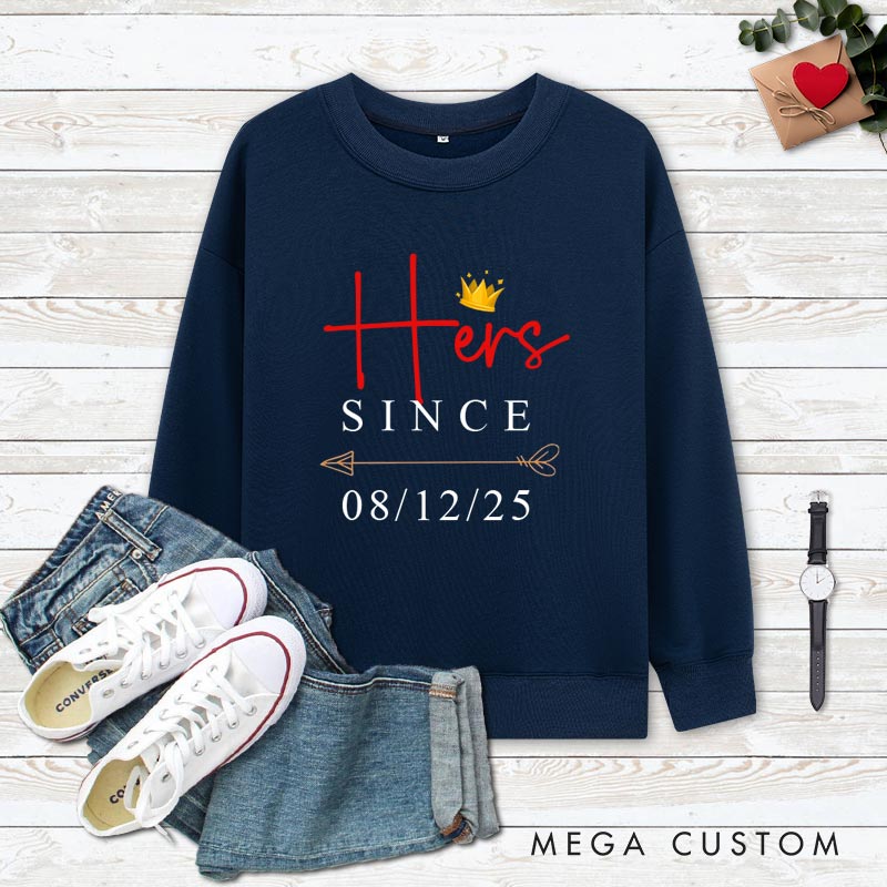 Personalized Couple Anniversary Sweatshirt His & Hers Royal Love Anniversary Outfit Boyfriend Girlfriend Anniversary Top for Couple