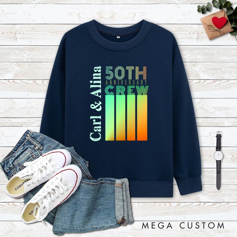 Personalized Couple 50th Anniversary Sweatshirt Modern Celebration Anniversary Top for Couple Sweatshirt for Husband Wife
