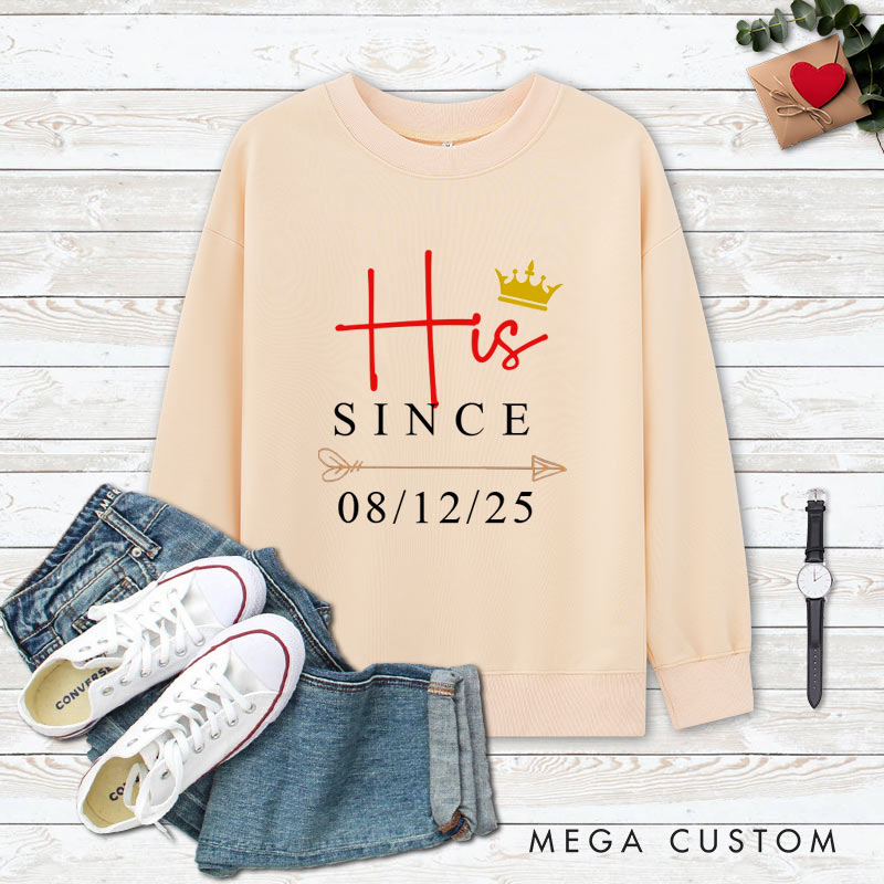 Personalized Couple Anniversary Sweatshirt His & Hers Royal Love Anniversary Outfit Boyfriend Girlfriend Anniversary Top for Couple