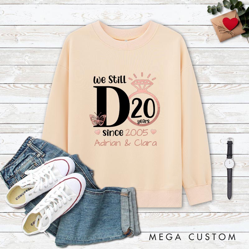 Personalized Couple 20th Anniversary Sweatshirt We Still DO 20th Anniversary Outfit Rose Gold Couple Sweatshirt for Wife Husband