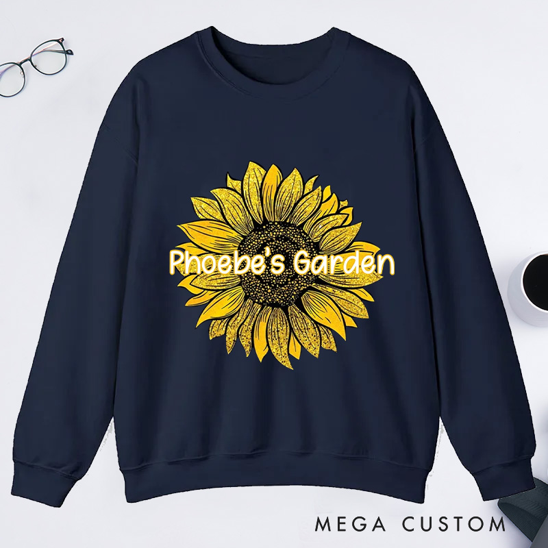 Personalized Sunflower Classic Sweatshirts Plant Lady Sweatshirt with Name Gardener Sweatshirt Plant Lover Gift Gardening Gift Gardener Gift